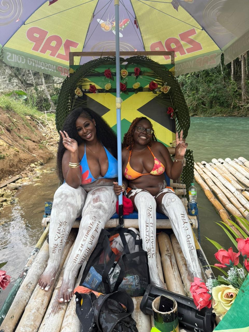 Bamboo raft on the Great River in Lethe, Jamaica